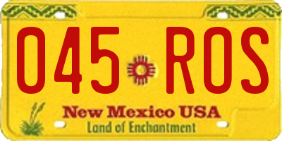 NM license plate 045ROS