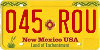 NM license plate 045ROU