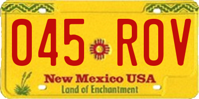 NM license plate 045ROV