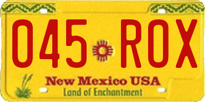 NM license plate 045ROX