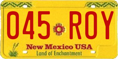 NM license plate 045ROY