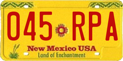 NM license plate 045RPA