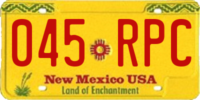 NM license plate 045RPC