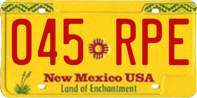 NM license plate 045RPE