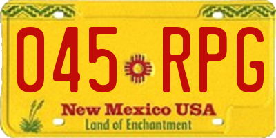 NM license plate 045RPG