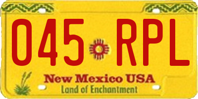NM license plate 045RPL