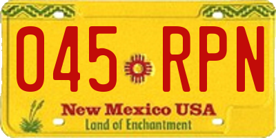 NM license plate 045RPN