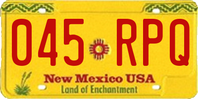 NM license plate 045RPQ