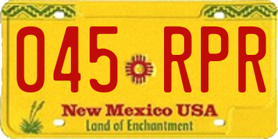 NM license plate 045RPR