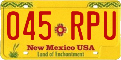 NM license plate 045RPU
