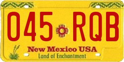 NM license plate 045RQB