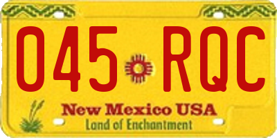 NM license plate 045RQC