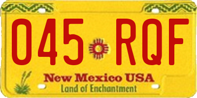 NM license plate 045RQF