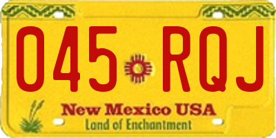 NM license plate 045RQJ