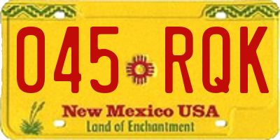 NM license plate 045RQK