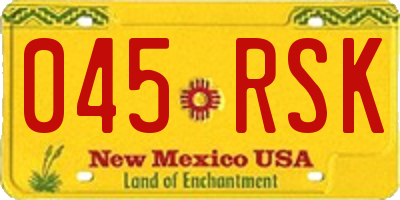 NM license plate 045RSK