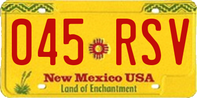 NM license plate 045RSV