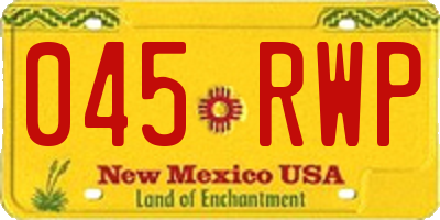 NM license plate 045RWP
