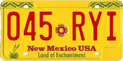 NM license plate 045RYI