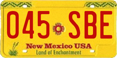 NM license plate 045SBE