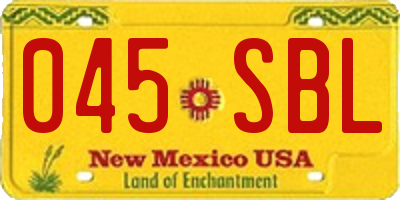 NM license plate 045SBL