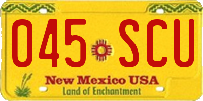 NM license plate 045SCU