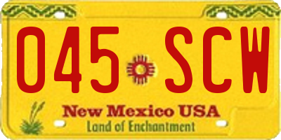 NM license plate 045SCW
