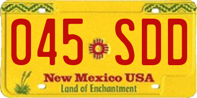NM license plate 045SDD