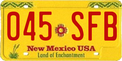 NM license plate 045SFB