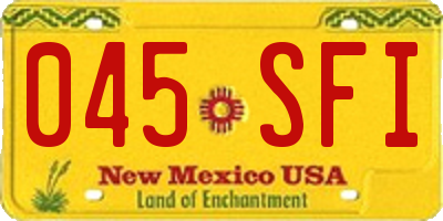 NM license plate 045SFI
