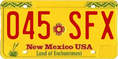 NM license plate 045SFX