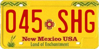 NM license plate 045SHG