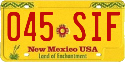 NM license plate 045SIF