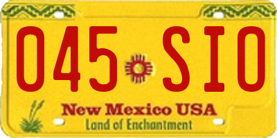 NM license plate 045SIO