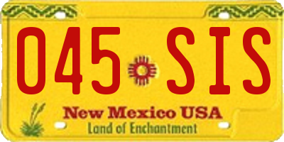 NM license plate 045SIS
