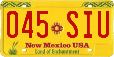 NM license plate 045SIU