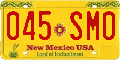 NM license plate 045SMO