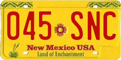 NM license plate 045SNC