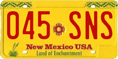 NM license plate 045SNS