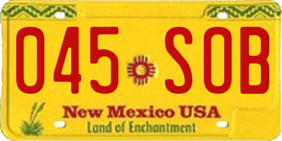NM license plate 045SOB