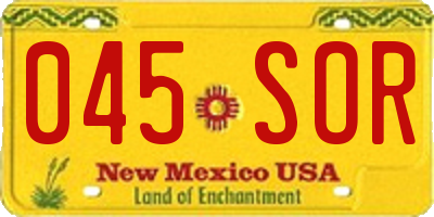 NM license plate 045SOR