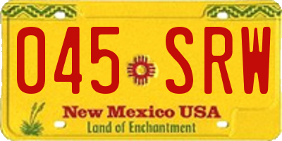 NM license plate 045SRW