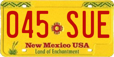 NM license plate 045SUE