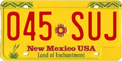 NM license plate 045SUJ