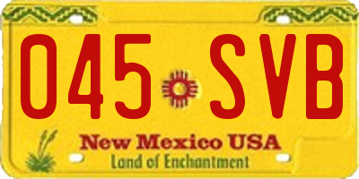 NM license plate 045SVB