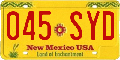 NM license plate 045SYD