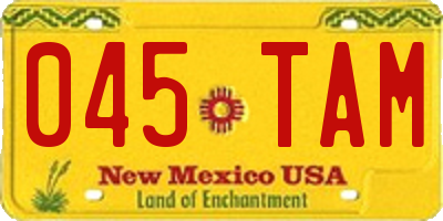 NM license plate 045TAM
