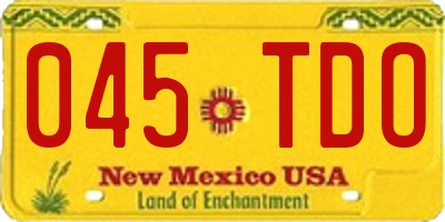 NM license plate 045TDO
