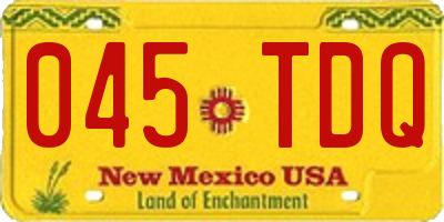 NM license plate 045TDQ