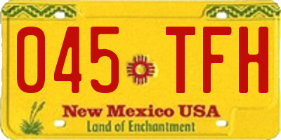 NM license plate 045TFH